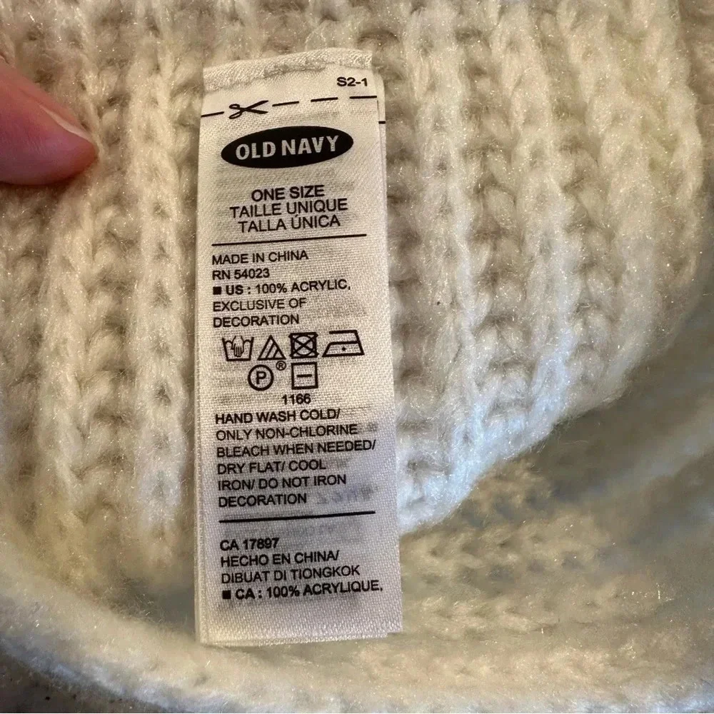 Old Navy Ivory Studded Rhinestone Knit Headband